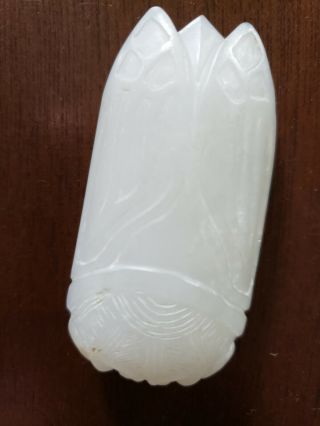 Old Chinese White Jade Cicada very well carved.  aprox 3.  5 inches 3