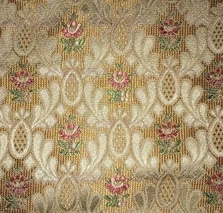 19th Century French Silk Brocade,  Small Scale Roses,  Ref Projects 252