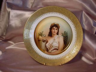 Antique 10 " Plate Of Gorgeous Woman