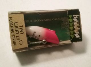 Vintage Heddon Tiny Lucky 13 Lure Red And White