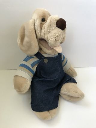 1981 Ganz Bros Wrinkles Puppy Hound Dog Puppet Plush 18”