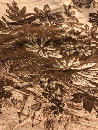RARE VINTAGE POTTERY BARN KING DUVET COVER BROWN AND CREAM TOILE 2
