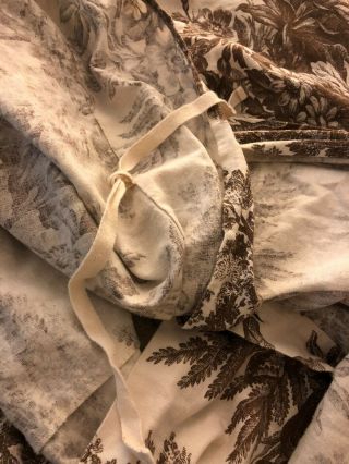 RARE VINTAGE POTTERY BARN KING DUVET COVER BROWN AND CREAM TOILE 4