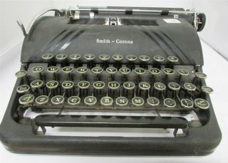 L.  C.  Smith & Corona Silent Vintage 1937 Black Typewriter - No Case