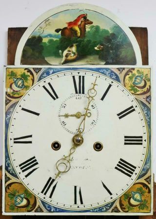 Antique 19thC English 8 Day Mahogany & Oak Cottage Grandfather Longcase Clock 10