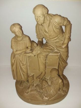 Antique 1866 Plaster Statue,  Sculpture John Rogers/new York,  Uncle Ned 