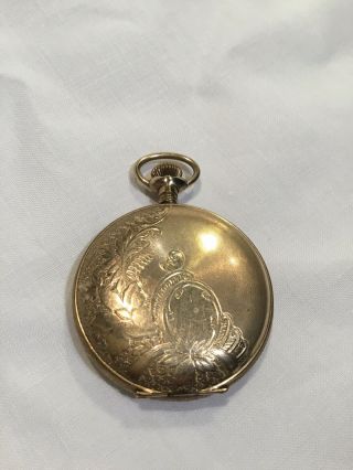 Antique Gold Plated Waltham Full Hunter Pocket Watch For Spares / Repairs