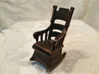 Vintage,  Copper Miniature,  Rocking Chair,  Doll House Ladder Back Rocker,  Japan