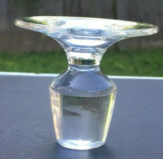 Antique Footed Shape Glass Crystal Decanter or Perfume Bottle Stopper Round Flat 2