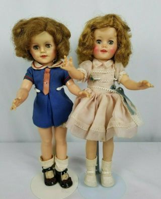 Two Vintage 15 " Ideal Shirley Temple Vinyl Dolls St - 15 - N 1950s
