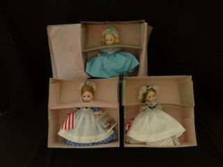 Vintage Madame Alexander 8 - Inch Bent Knee Dolls,  Set Of 3,  " Vintage Nib,  " Ec