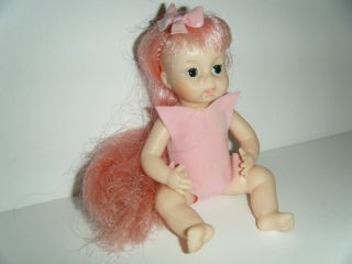 Vintage Horsman Zodiac Baby Doll Long Pink Hair Pink Outfit 1968