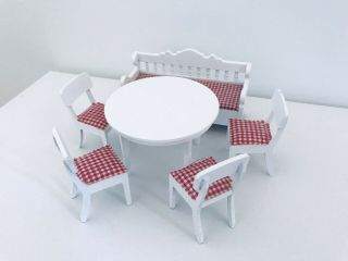 Vintage Lundby Sweden dollhouse furniture sofa chairs and table 2