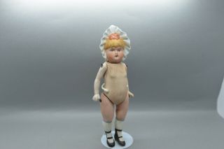 Antique Germany Porcelain Bisque Doll Large With Cap Girl From Limbach 1900