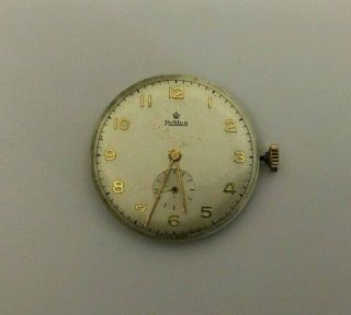 Large Vintage Roidor 17 Jewel Watch Movement In Order,  Swiss Made