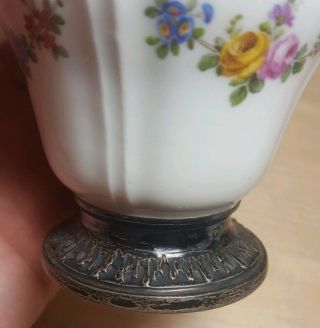 Antique French Porcelain Vases Sterling Silver Mounts Old Paris 5