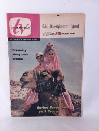 Vintage 1966 I Dream Of Jeannie Tv Guide Regional Washington Post Barbara Eden