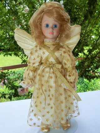 Vintage Gold Angel Doll Vinyl/cloth 14 "