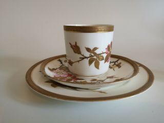 Antique 19th Century Hand Painted Porcelain Tea Cup Trio. 5