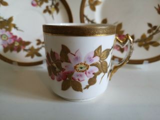 Antique 19th Century Hand Painted Porcelain Tea Cup Trio. 7