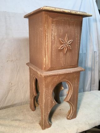Vintage Tobacco Table Stand Shabby Chippy Paint Wood Smoking Stand