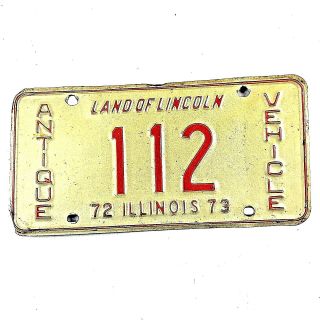 Illinois 1972 1973 Old License Plate Garage Antique Vehicle Vtg Classic Car Tag