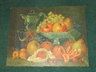 A 19th Century Still Life Oil Painting On Canvas,  Signed Moritz Walz.