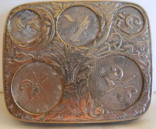 Old Antique Nickel Plated English Coin Case Holder - - Marked