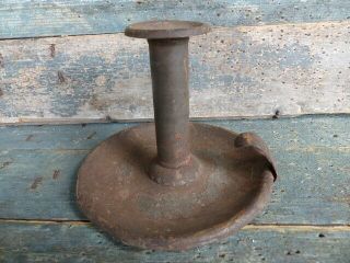 antique primitive early 19thc 4 in tin push up candlestick candle holder aafa 2