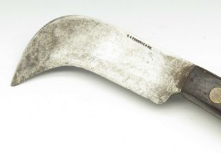 Antique C.  S.  Osborne & Co Upholstery Leather Hawkbill Hook Blade Pruning Knife 4