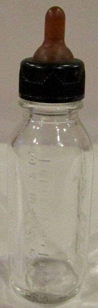 Antique Incredible Glass Milk Bottle For Display Antique Bisque Or Early Doll