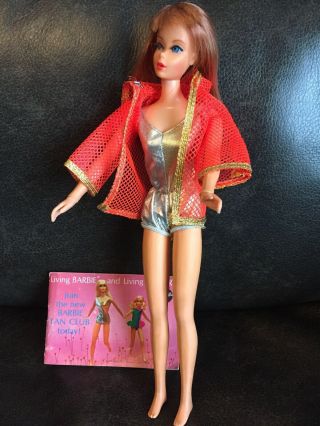 Vintage Mattel Living Barbie Titian Redhead - Oss & Mesh Coverup 1116 W/booklet