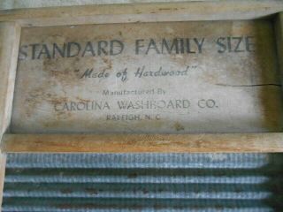 Antique Washboard Carolina Washboard Co.  Raliegh N.  C.  Family Size 25 2