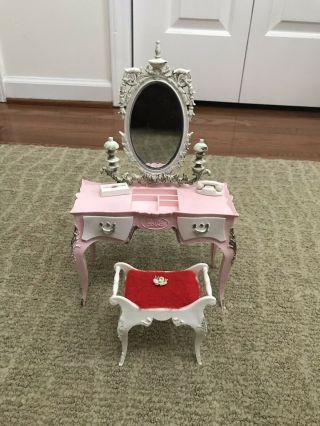 Vintage Suzy Goose Barbie Pink Vanity And Seat