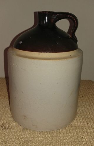 Antique Vintage Stoneware Moonshine Whiskey Jug 1 Gallon Very Old Primitive.