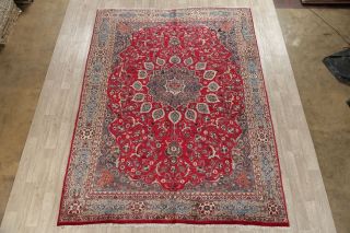 Traditional Floral Kashmar Oriental Area Rug Wool Hand - Knotted RED Carpet 9x12 2