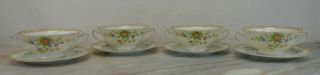 Vintage National China Set Of 4 Cream Soup Bowls Patricia Pattern Made In Japan