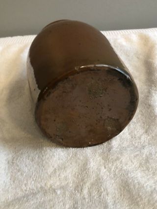Vintage Small Stoneware Crock Brown 7” X 5” 2
