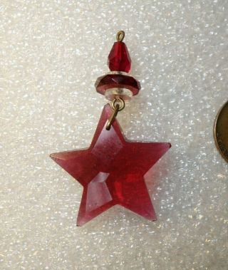Vintage Czech Art Deco Glass Jewelry Piece Star Design Pendant