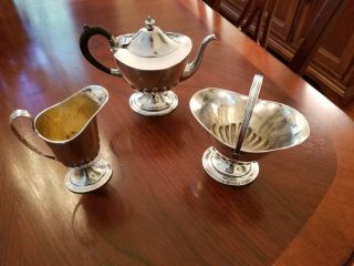 Vintage (1895) Gorham Sterling Silver Three Piece Coffee/tea Set
