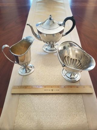 Vintage (1895) Gorham Sterling Silver Three Piece Coffee/Tea Set 2