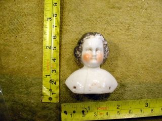 Vintage Victorian Faded Painted Doll Head 2 Inch Age 1860 Excavated Kister 12095