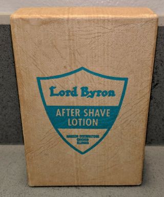 LORD BYRON after shave lotion for men 4 fl oz vintage,  box Mason Dist.  Illinois 8