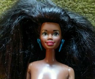 Vintage 1991 Totally Hair Barbie Doll African American For Ooak Hair Cut