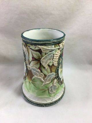 Antique hand painted Nippon porcelain moriage mug 2
