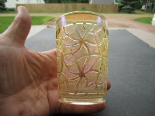 Antique Imperial Soda Gold Pattern Clambroth Carnival Glass Tumbler