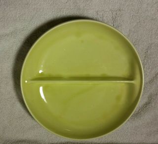 Vintage Russel Wright Chartreuse Divided Serving Bowl Iroquois Antique