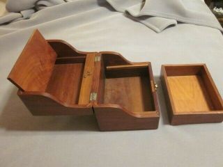 Vintage Wooden Sewing Box Hand Crafted 3