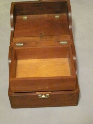 Vintage Wooden Sewing Box Hand Crafted 4