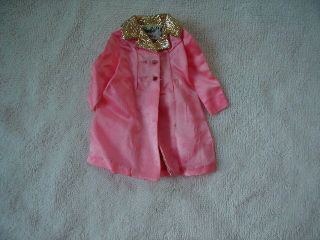 Vintage Barbie Coat Pink Satin W/ Gold Lame Trim 1596 Jc Penney Gift Set 1969